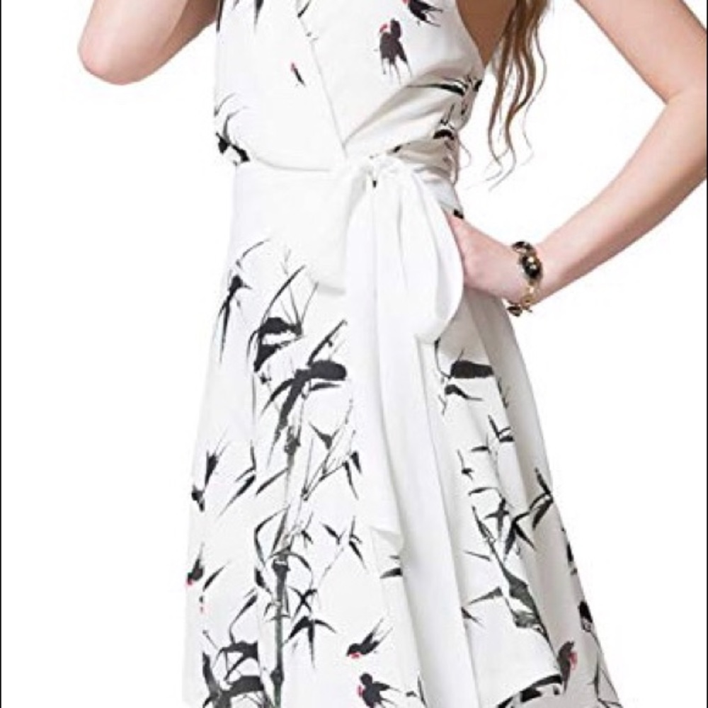 Sleeveless Halter Chiffon Wrap Midi Floral Dress